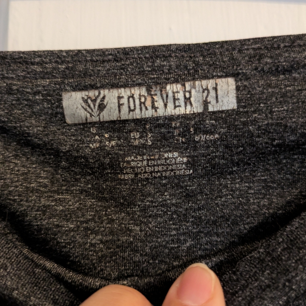 Forever 21 Gray and Black Leggings with Sheer Stripes - Picture 3 of 4
